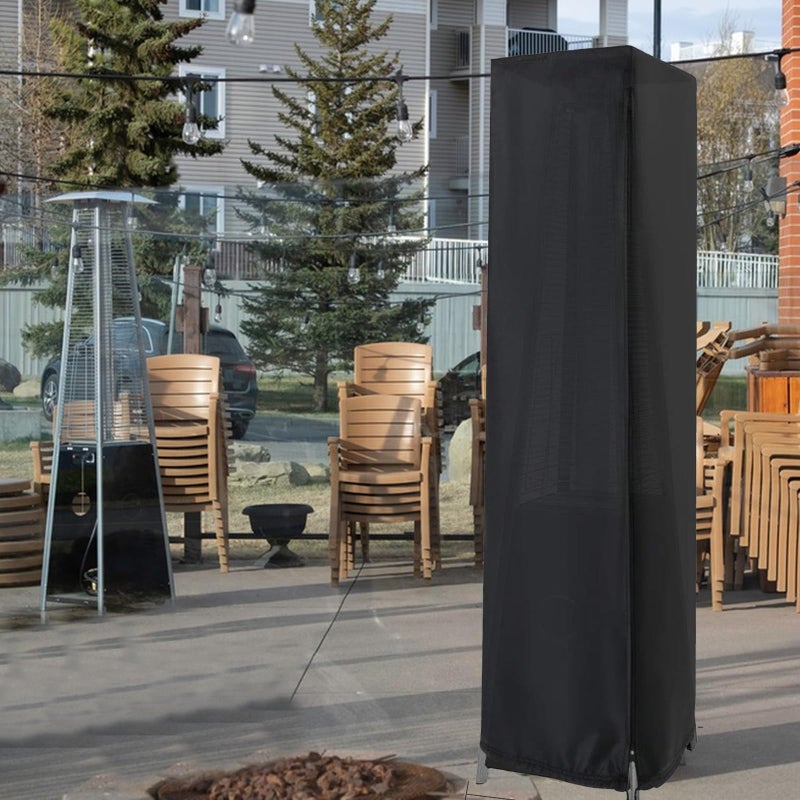 Aidetech Patio Heater Cover, Outdoor Propane Heater Covers for Pyramid Heater with Zipper Waterproof, Black - 87" H x 21" W x 24" D - Image 3